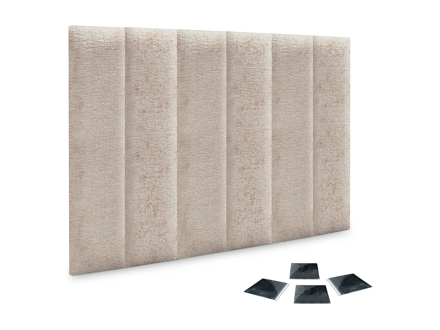 DHOME Lot de 6 panneaux muraux acoustiques auto-adhésifs en laine écologique absorbants, protection contre les chocs (Beige, 60 x 20 cm, x6)