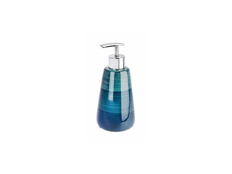 Distributeur de savon en céramique "Pottery" - Bleu pétrole - 360 ml