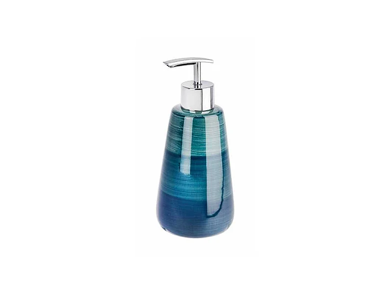 Distributeur de savon en céramique "Pottery" - Bleu pétrole - 360 ml