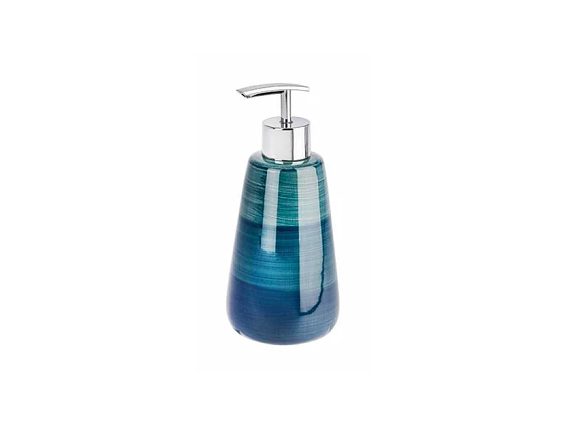 Distributeur de savon en céramique "Pottery" - Bleu pétrole - 360 ml