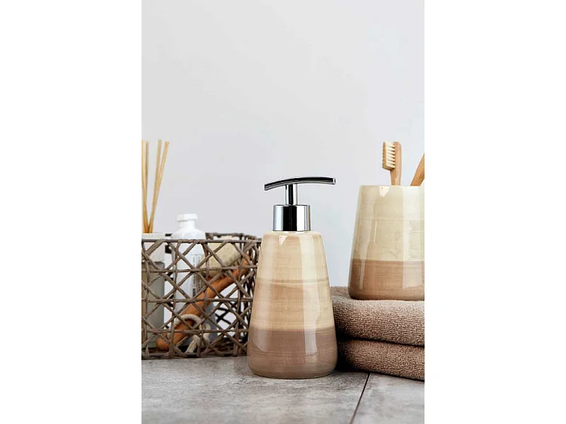 Distributeur de savon en céramique "Pottery" - Sable - 360 ml