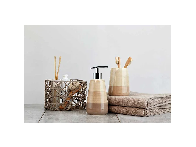 Distributeur de savon en céramique "Pottery" - Sable - 360 ml