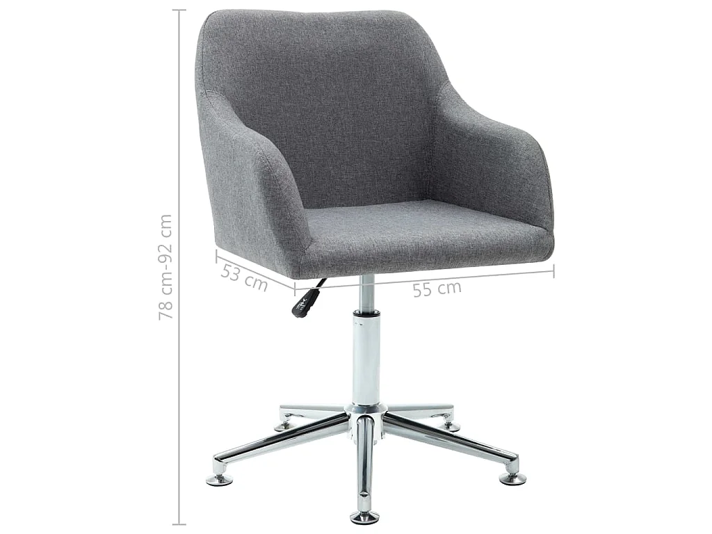 Chaise pivotante de bureau Gris clair Tissu