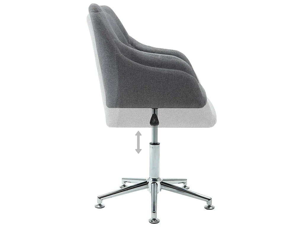 Chaise pivotante de bureau Gris clair Tissu
