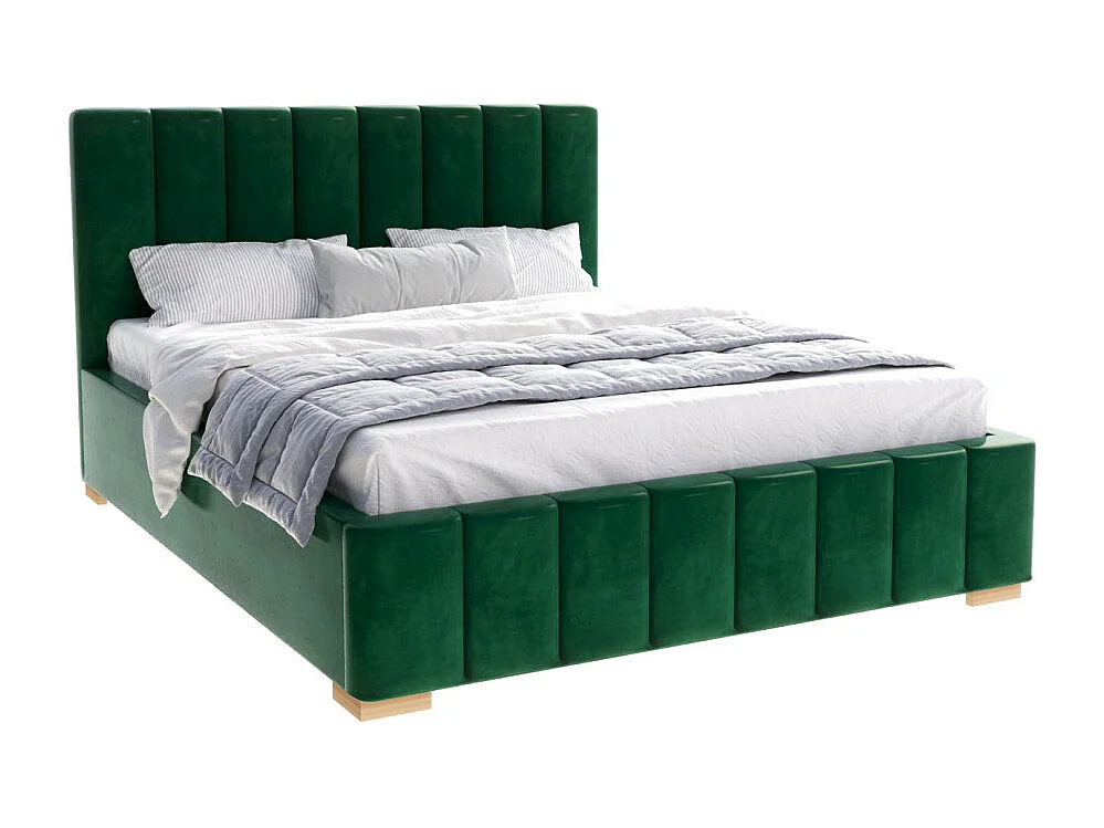 Lit Coffre Anton 120 x 200 cm avec sommier à lattes relevable Vert sapin