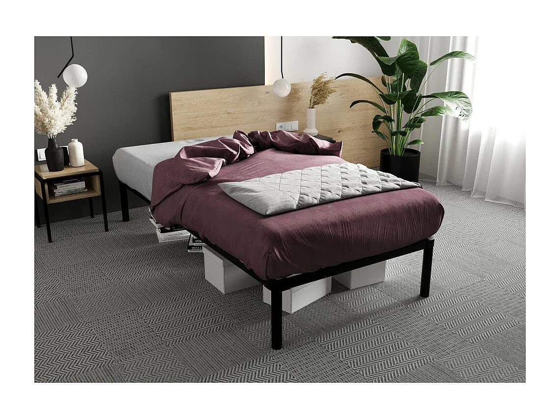 Sommier - cadre de lit Metal - 4 pieds Inclus 90 x 200 cm Gris