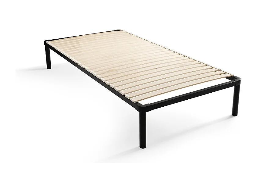 Sommier - cadre de lit Metal - 4 pieds Inclus 90 x 200 cm Gris