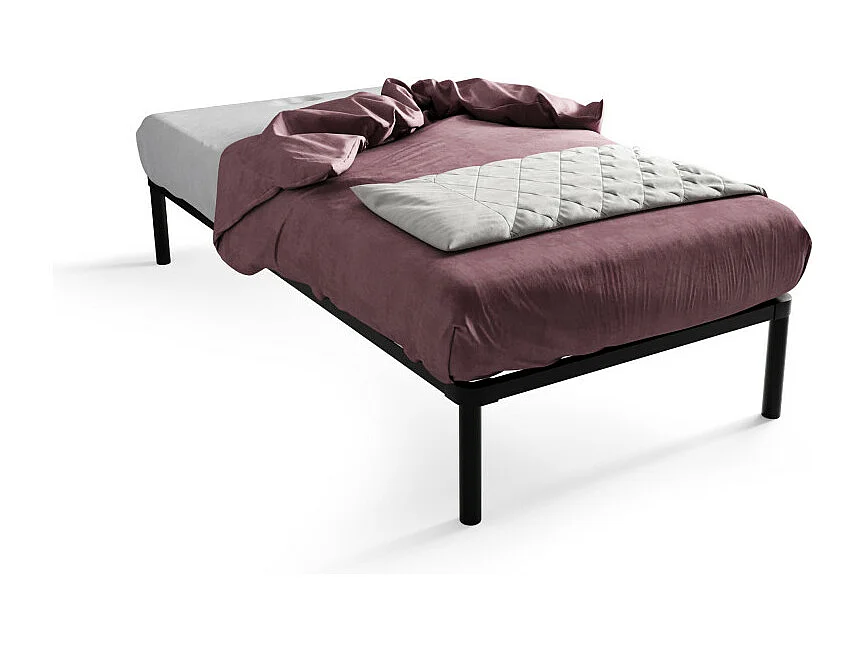 Sommier - cadre de lit Metal - 4 pieds Inclus 90 x 200 cm Gris