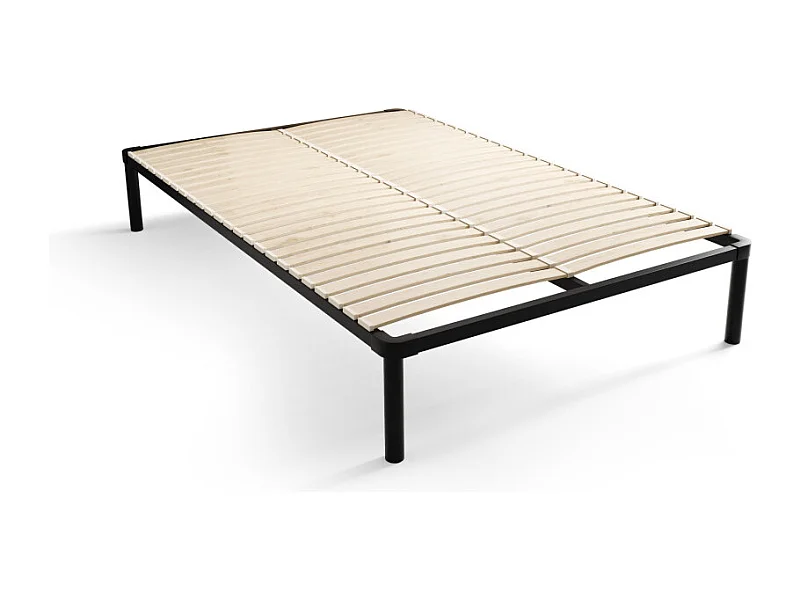 Sommier - cadre de lit Metal - 4 pieds Inclus 160 x 200 cm Gris