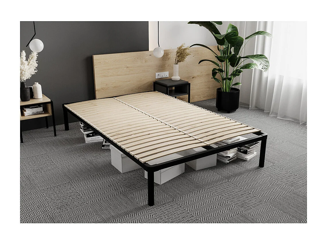 Sommier - cadre de lit Metal - 4 pieds Inclus 160 x 200 cm Gris