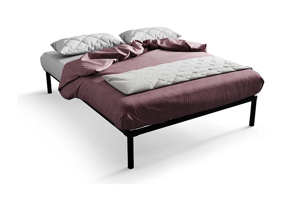 Sommier - cadre de lit Metal - 4 pieds Inclus 140 x 200 cm Gris