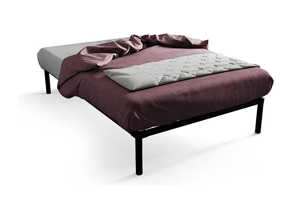 Sommier - cadre de lit Metal - 4 pieds Inclus 140 x 200 cm Gris