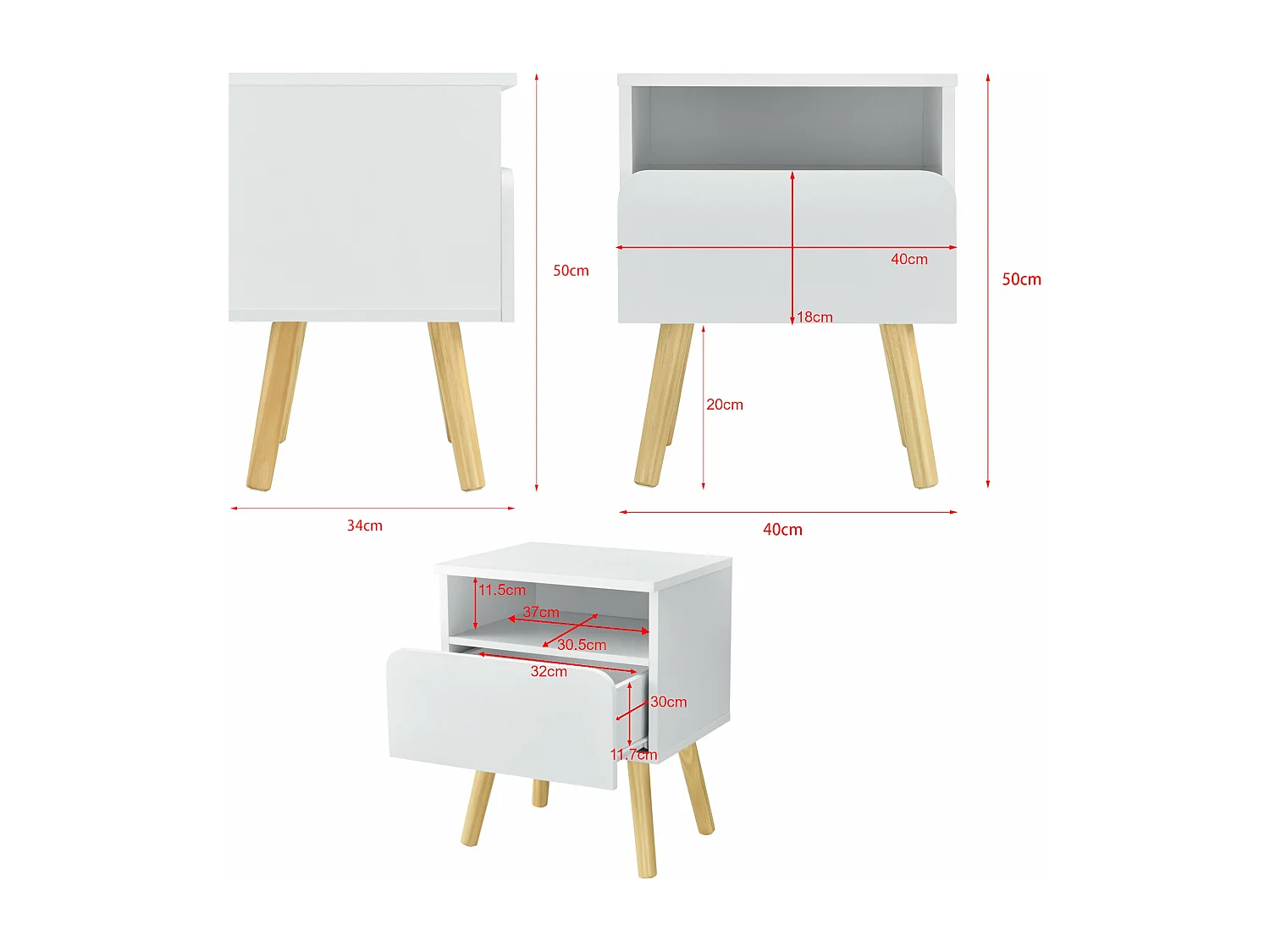 Table de nuit design blanche 40 x 34 x 50 cm 03_0006237