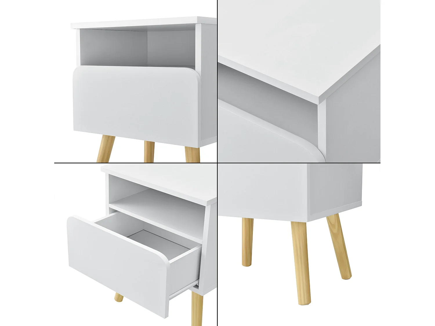 Table de nuit design blanche 40 x 34 x 50 cm 03_0006237