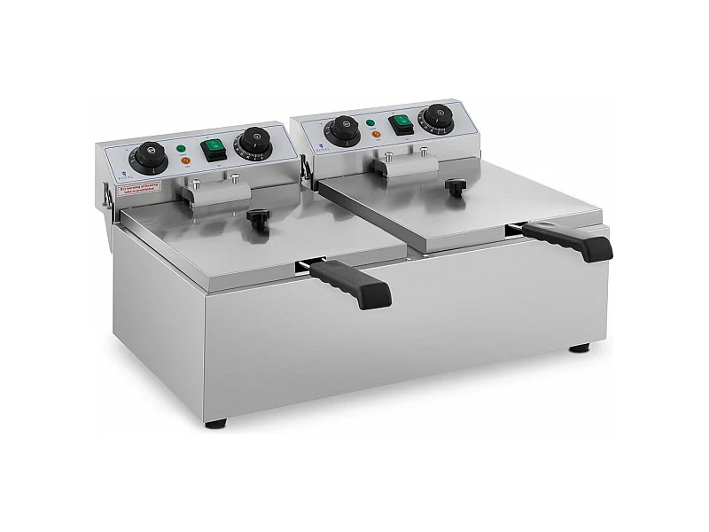 Fritadeira elétrica profissional para restaurante 2 x 10 litros temporizador 14_0001785