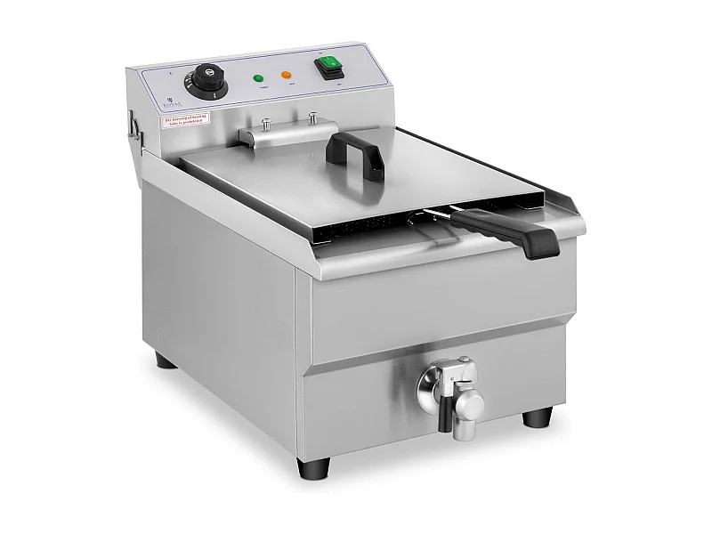 Fritadeira elétrica profissional para restaurante 1 x válvula de drenagem de 16 litros - 230 V 14_0001777