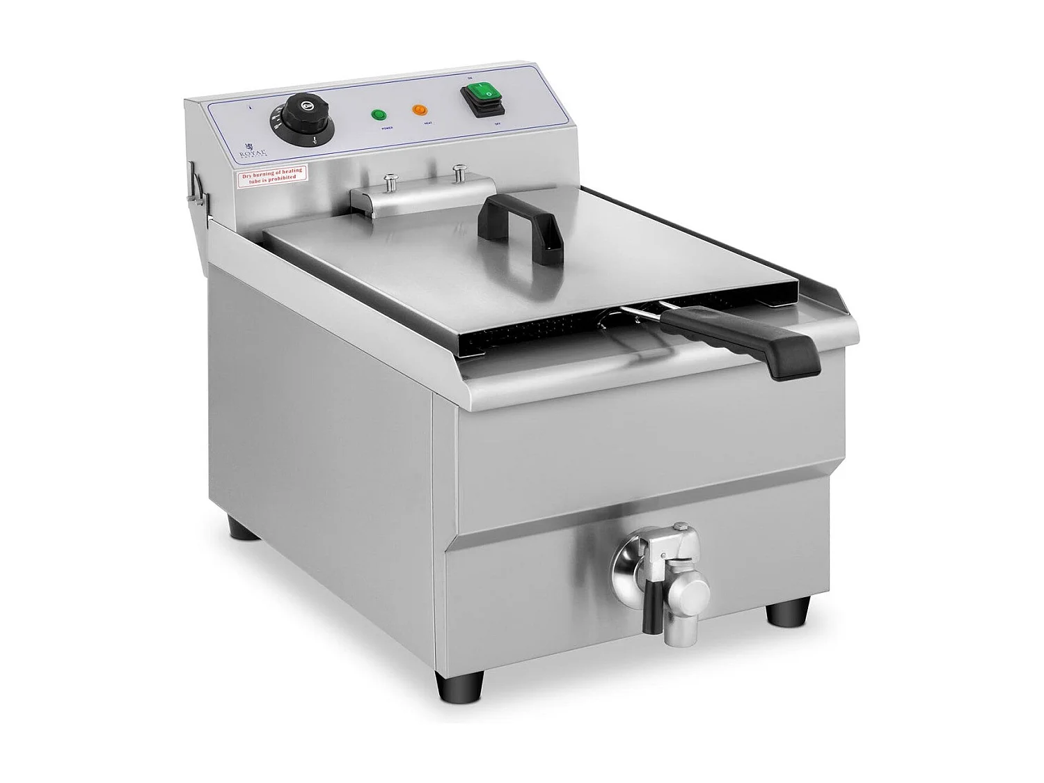 Fritadeira elétrica profissional para restaurante 1 x válvula de drenagem de 16 litros - 230 V 14_0001777