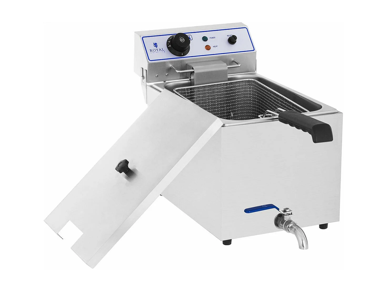 Fritadeira elétrica profissional para restaurante 1 x válvula de drenagem de 16 litros - 230 V 14_0001777