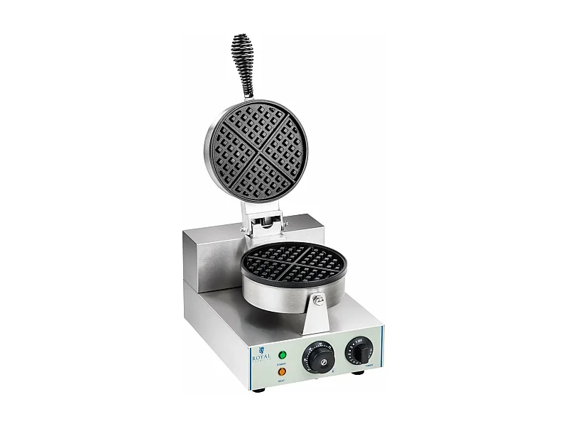 Máquina de waffle redonda profissional de Teflon com potência 1 x 1.300 watts 3614057