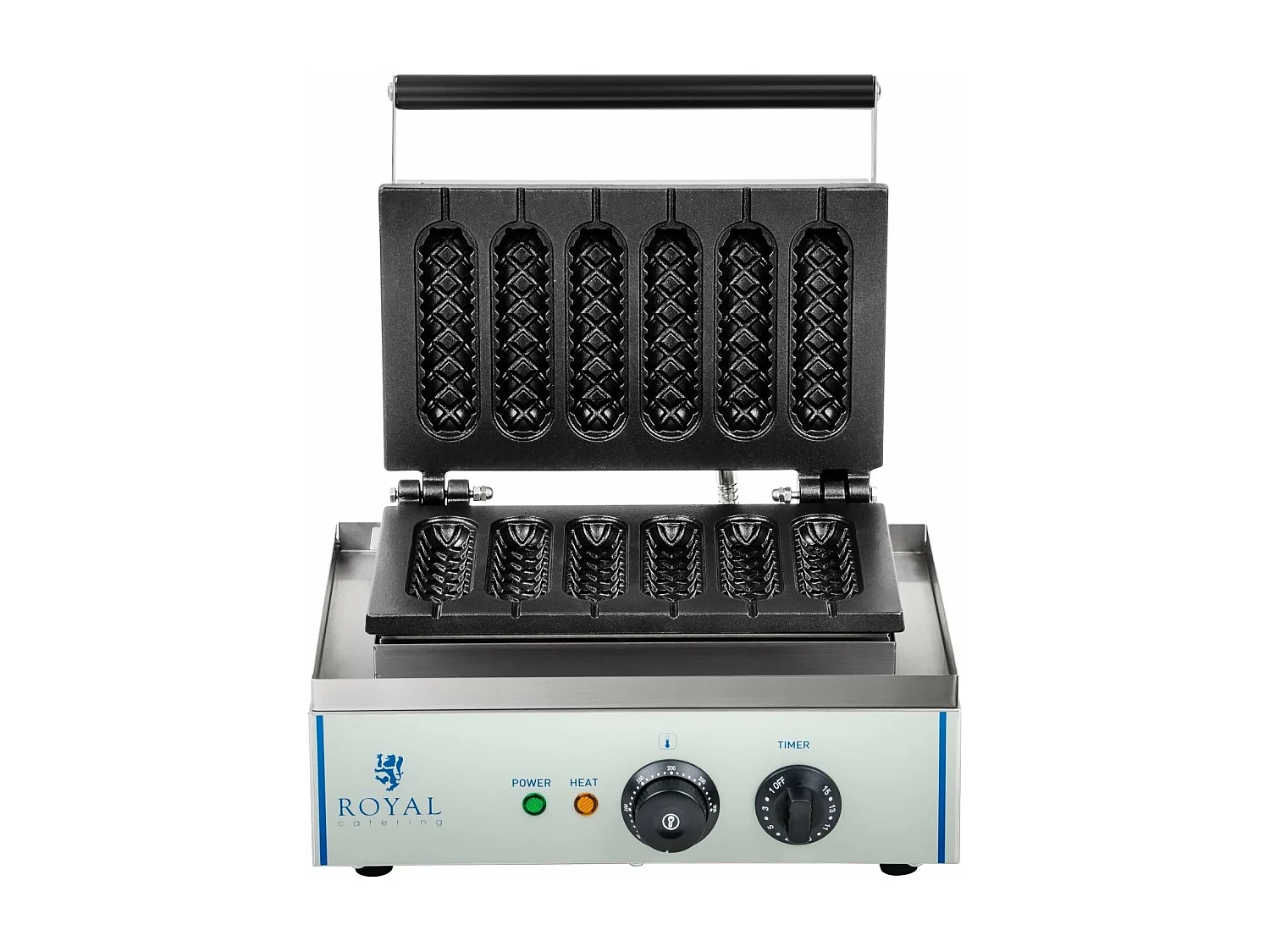 Gofrera de mazorca profesional redonda teflón potencia 1 x 1.500 vatios 3614061