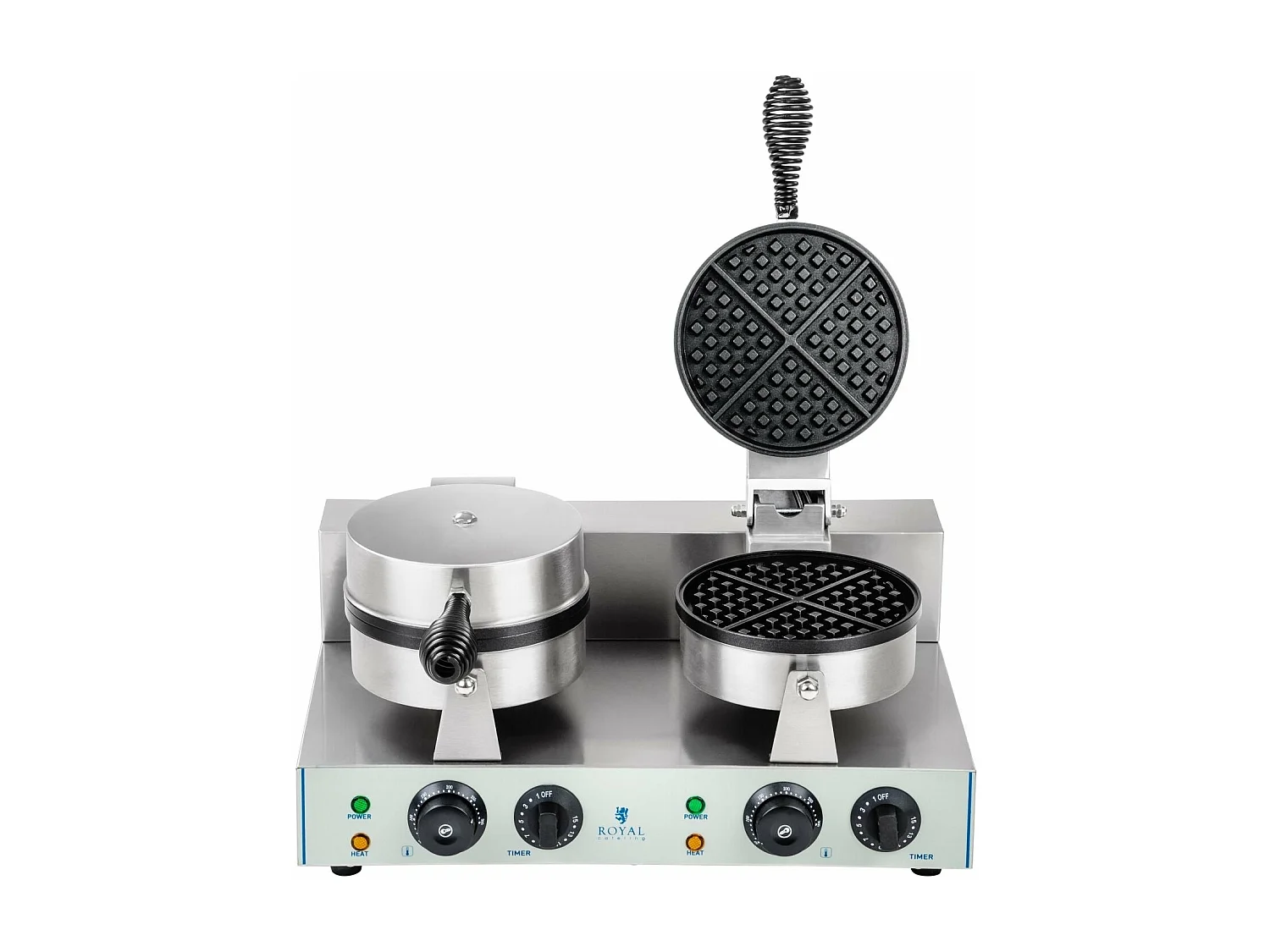 Gofrera profesional doble redonda Redonda Teflón potencia 2 x 1 300 vatios 3614060