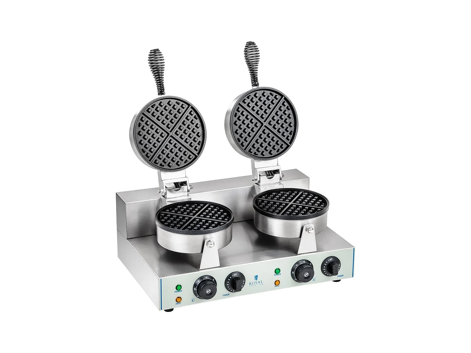 Macchina per waffle tonda doppia professionale Tonda Teflon potenza 2 x 1 300 watt 3614060
