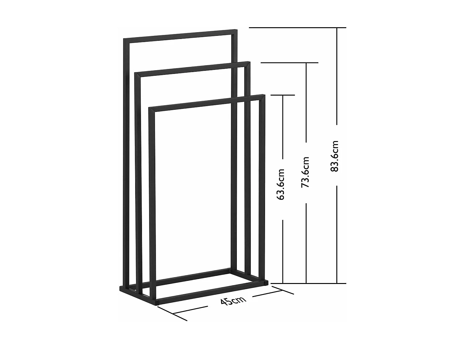 Porte-serviette sur pied en grise 45 x 21.5 x 84 cm 14_0004422