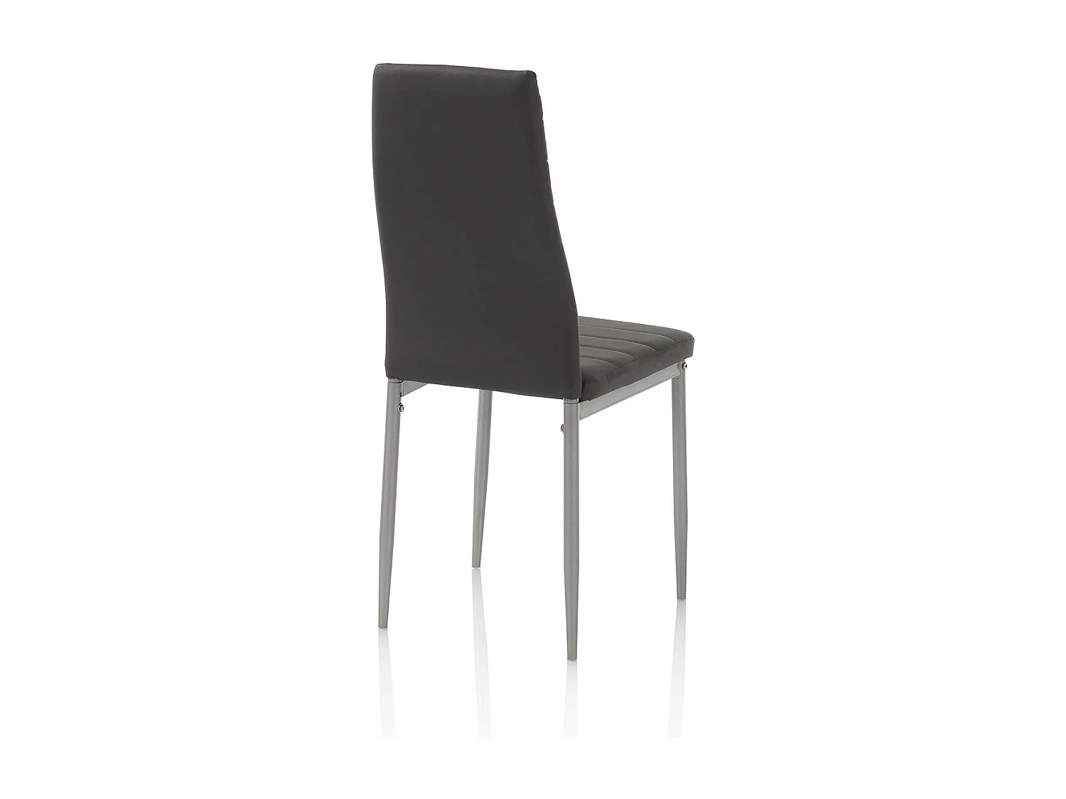 Juego de 4 sillas de cocina acolchadas en imitación de cuero con patas de metal modelo Beatrice - Negro