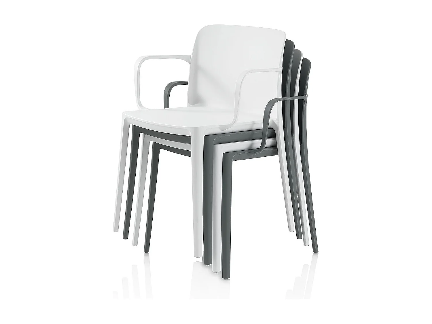 Set de 4 Chaises d'intérieur/extérieur TIMMY grise