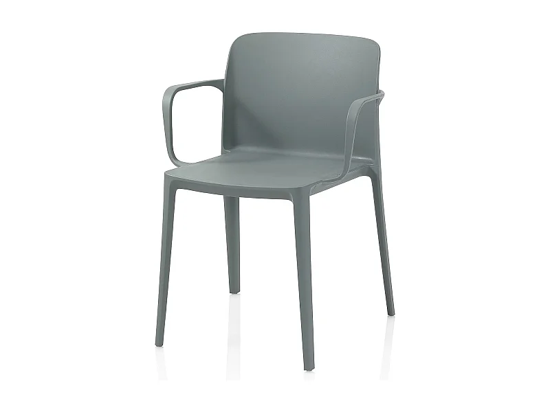 Set de 4 Chaises d'intérieur/extérieur TIMMY grise