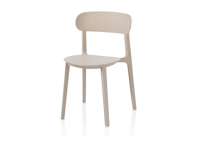 Set de 4 Chaises d'intérieur/extérieur recyclé SILVIA beige