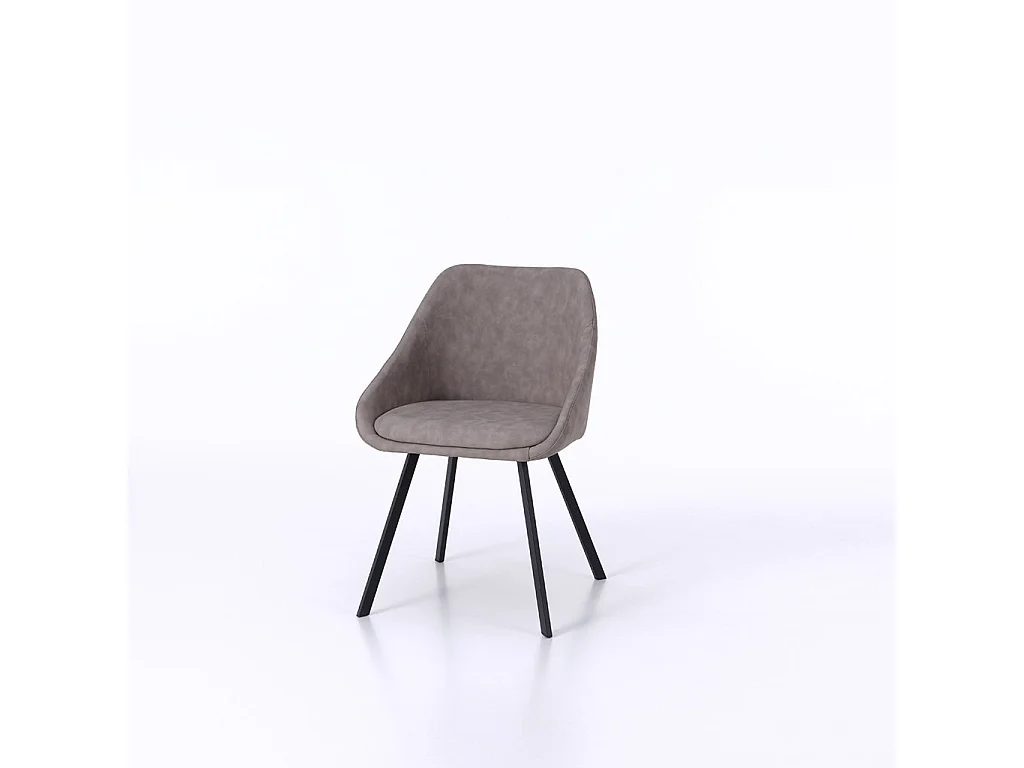 Set de 2 Chaises INES taupe melange