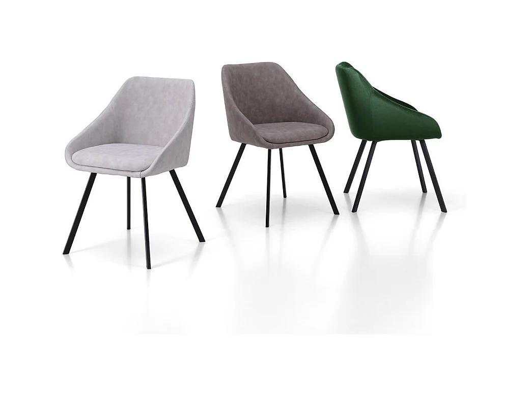 Set de 2 Chaises INES taupe melange