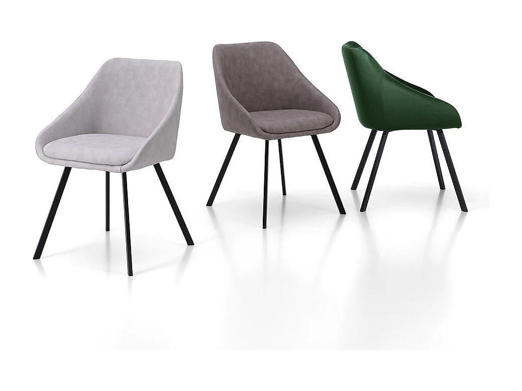 Set de 2 Chaises INES taupe melange