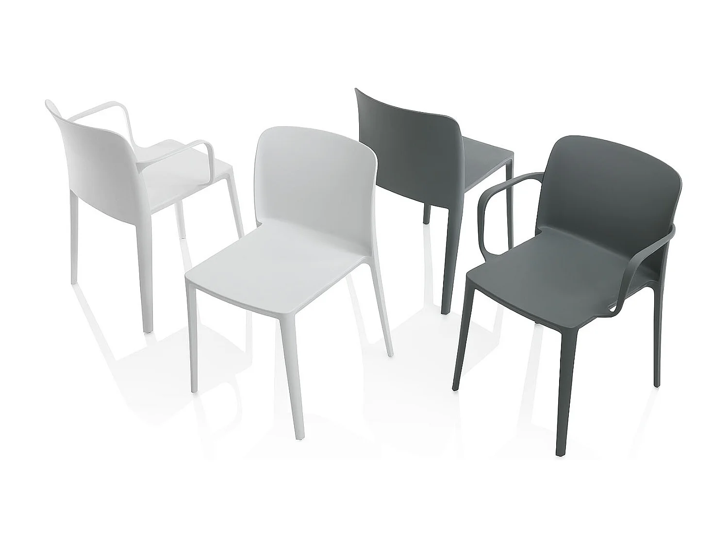 Set de 4 Chaises d'intérieur/extérieur TIMMY blanche