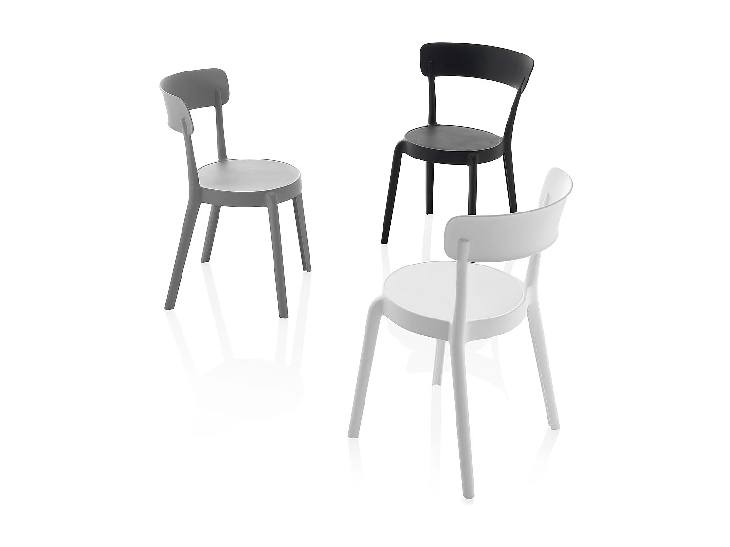 Set de 4 Chaises d’intérieur/extérieur ISABEL gris