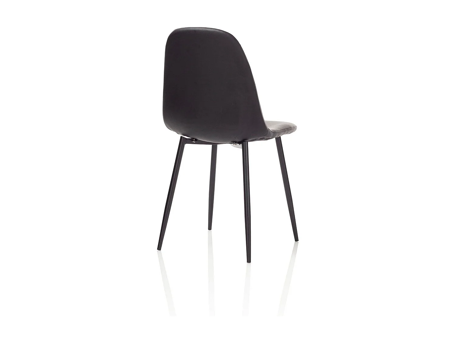 Juego de 4 sillas metálicas con asiento acolchado en imitación cuero Alba - Negro
