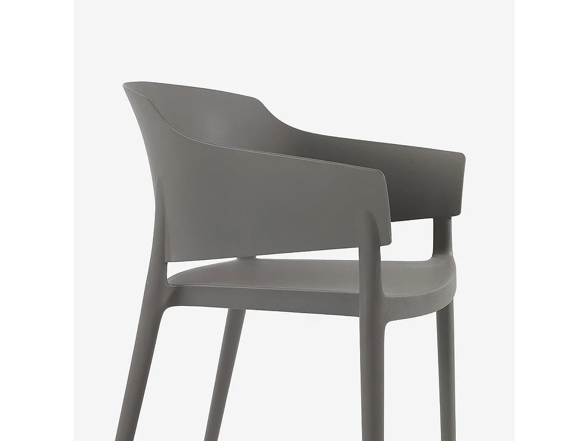 Set de 4 Chaises d'intérieur/extérieur ANDRA grise
