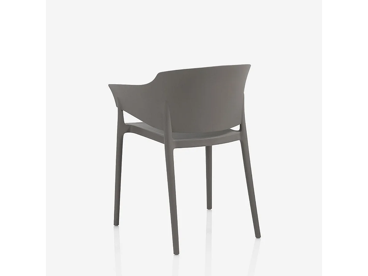Set de 4 Chaises d'intérieur/extérieur ANDRA grise