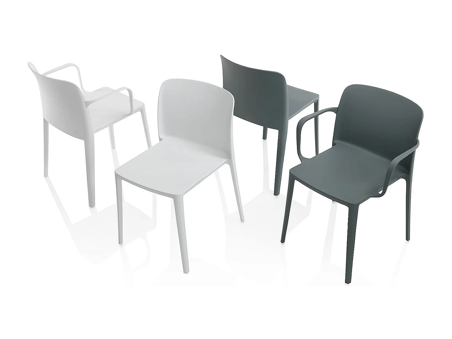 Set de 4 Chaises d'intérieur/extérieur TIMMY blanche