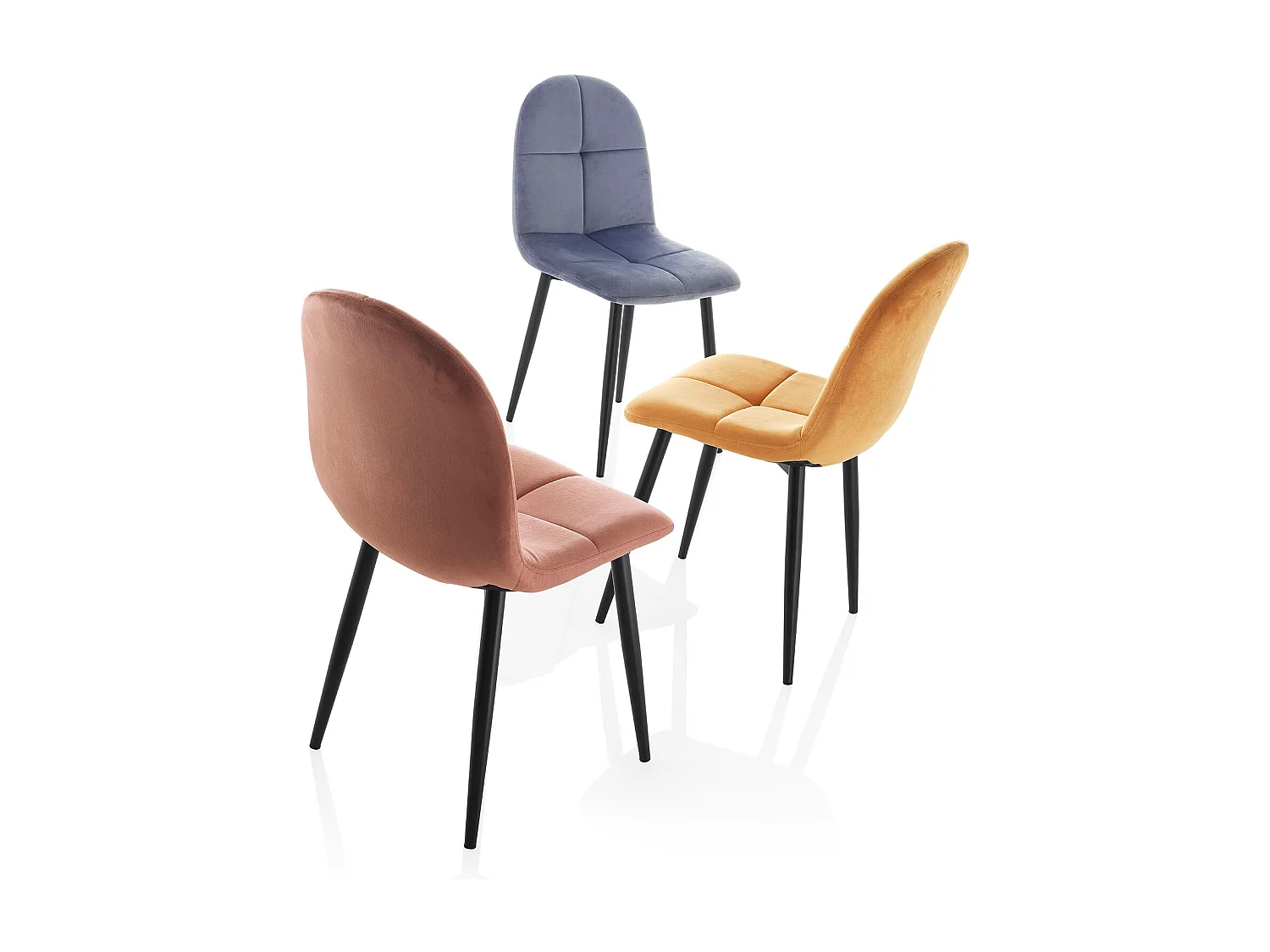 Set de 4 Chaises LINDA blue clair