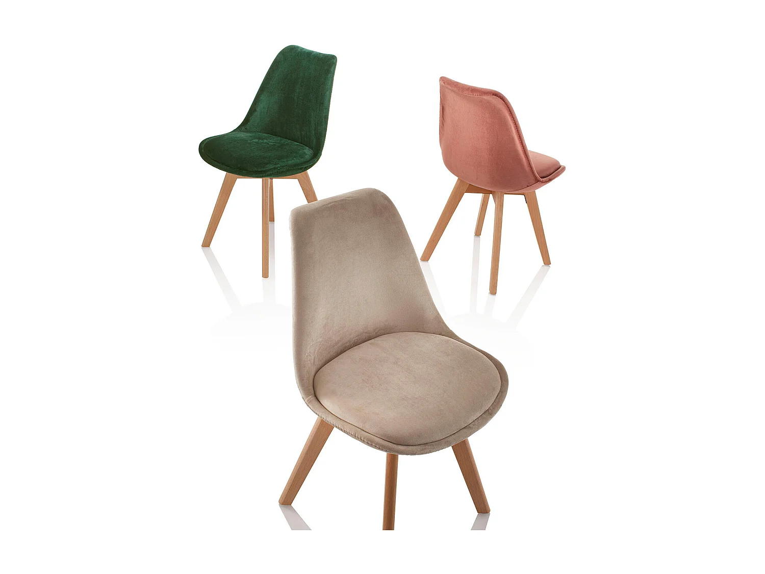 Set de 4 Chaises LAYLA vert émeraude