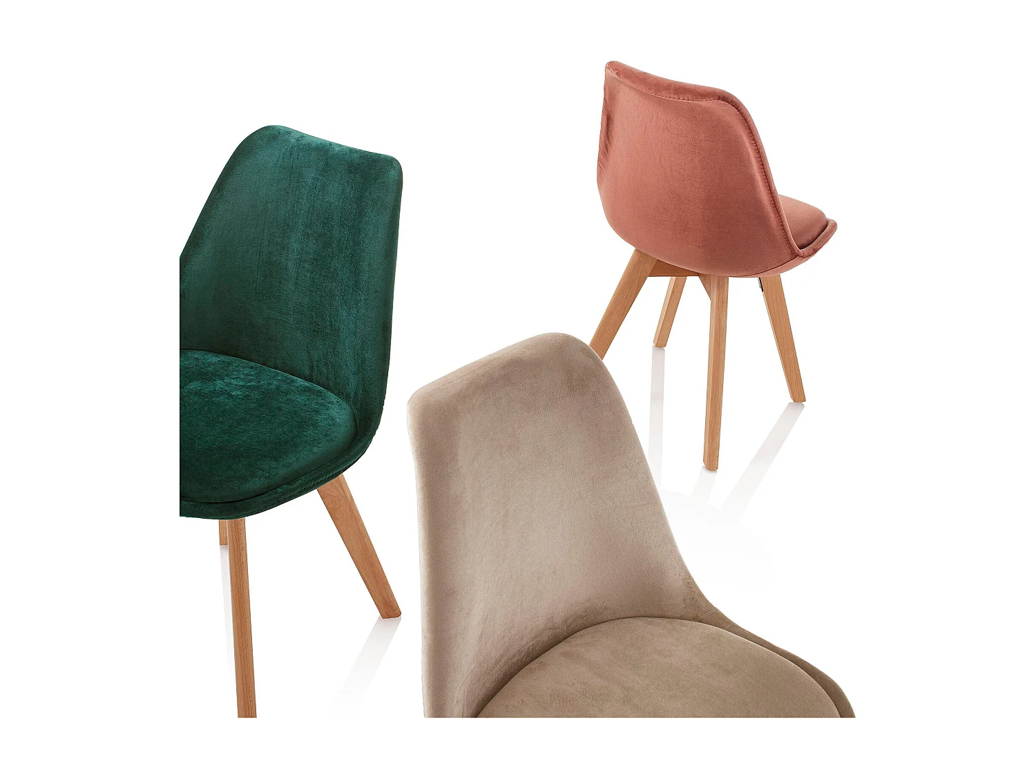 Set de 4 Chaises LAYLA vert émeraude