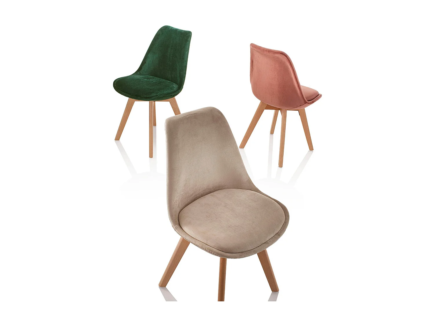 Set de 4 Chaises LAYLA vert émeraude