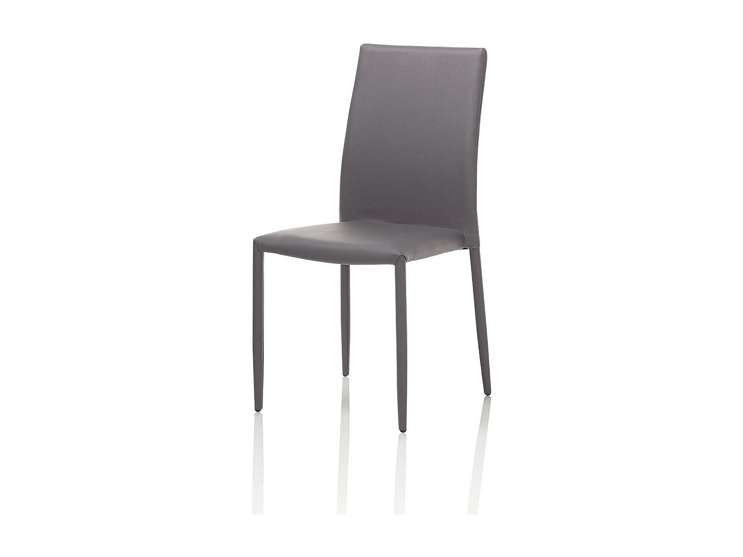 Sedia impilabile in metallo con seduta imbottita similpelle Alice - Grigio