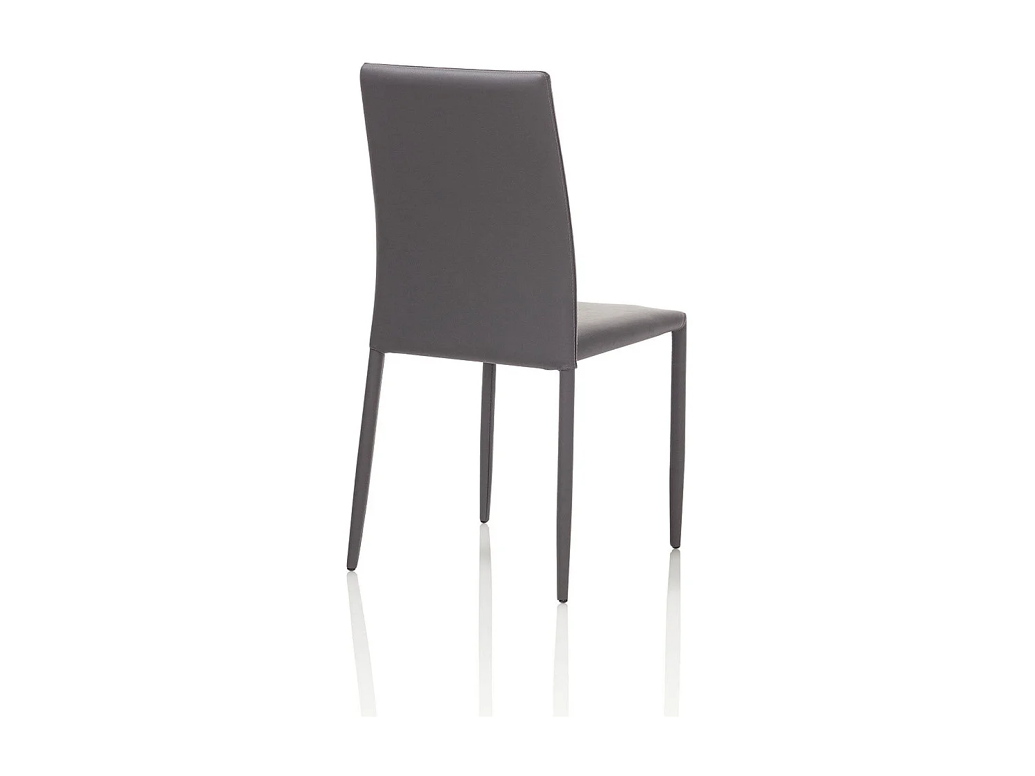 Sedia impilabile in metallo con seduta imbottita similpelle Alice - Grigio