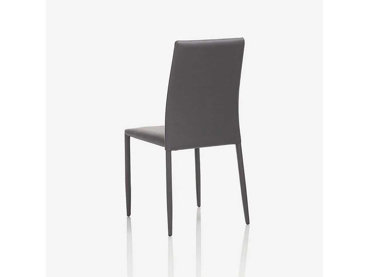 Sedia impilabile in metallo con seduta imbottita similpelle Alice - Grigio