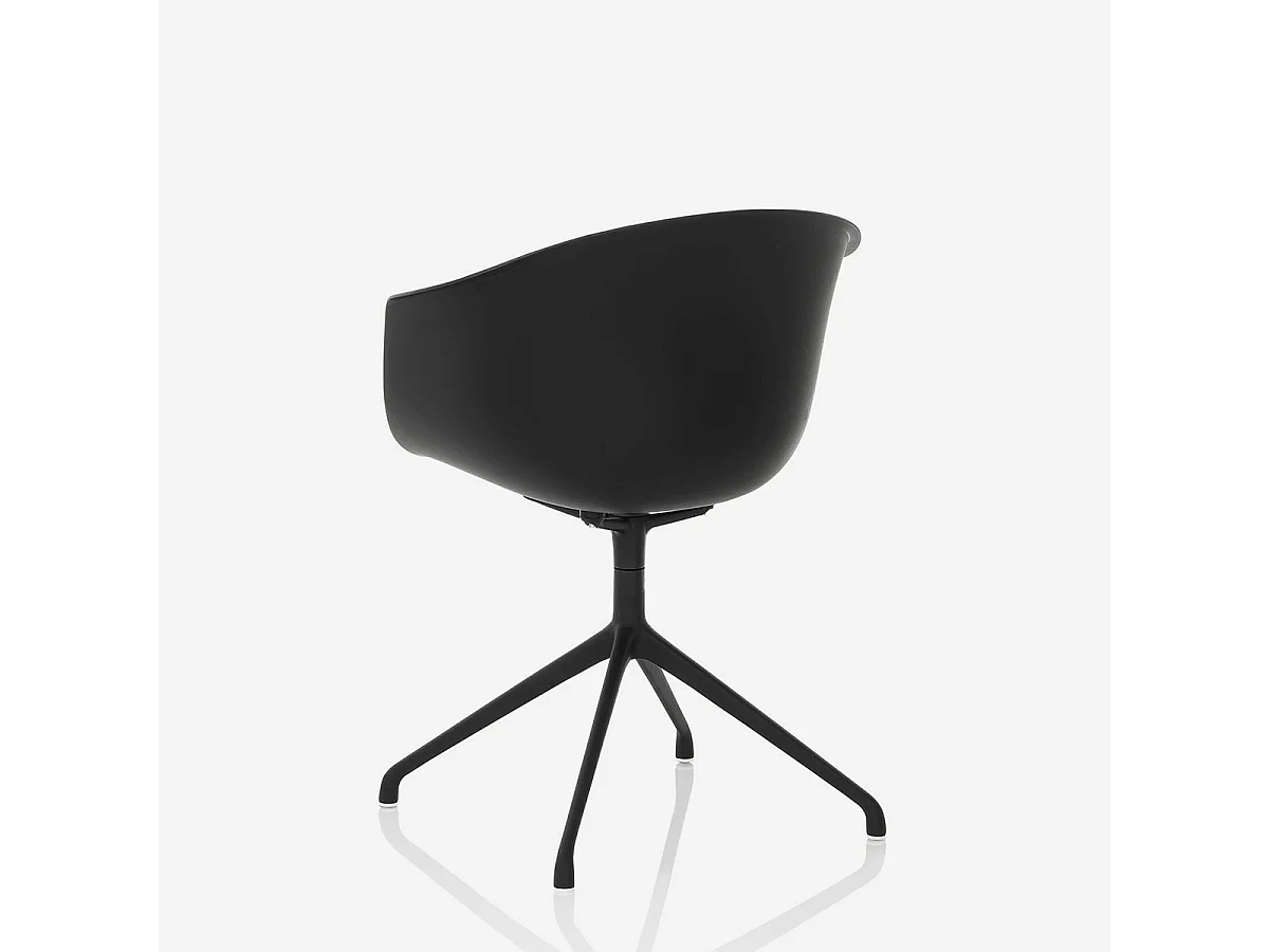 Silla giratoria moderna en metal y polipropileno Polly