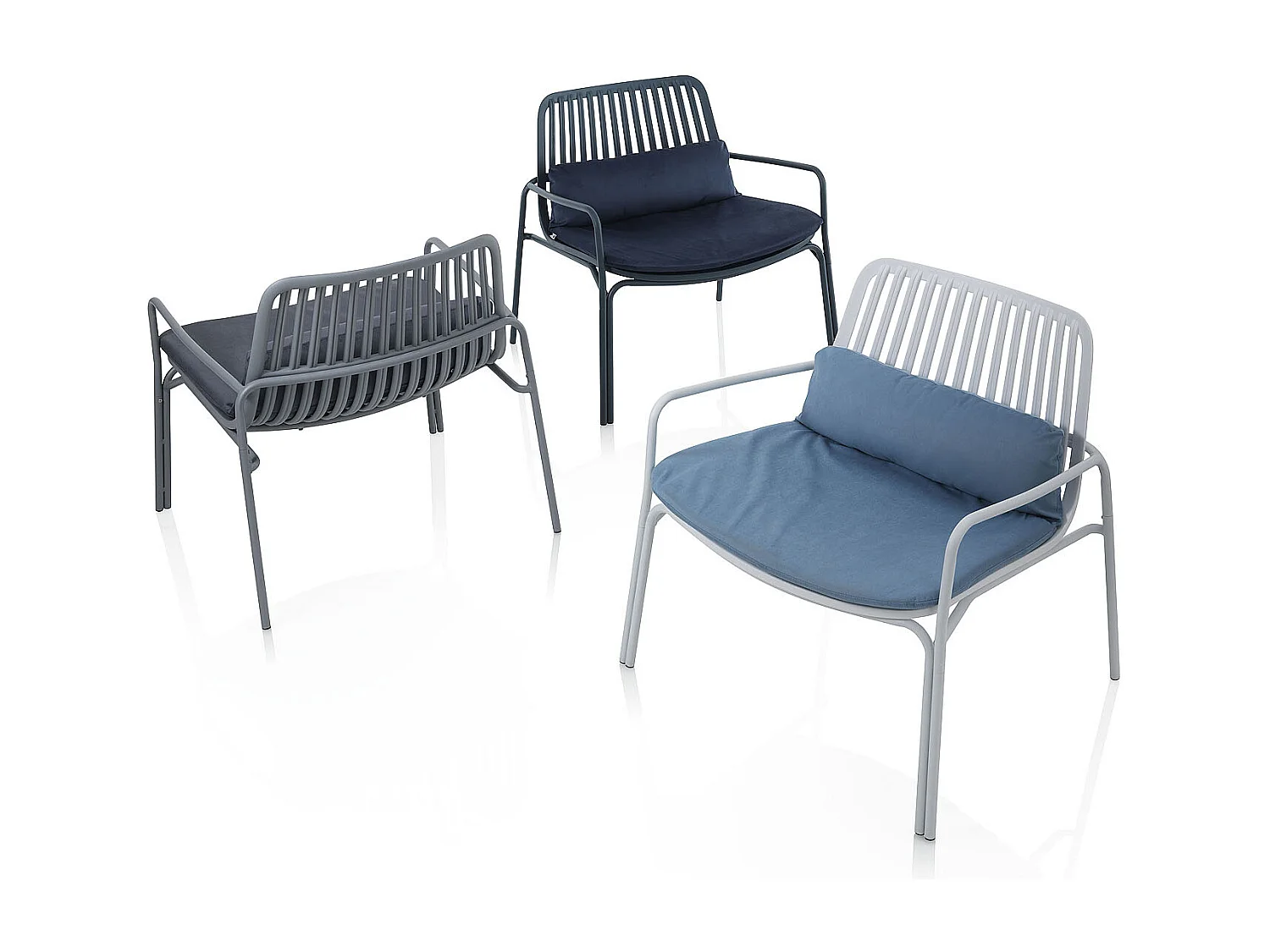 Set de 2 Chaises d'intérieur/extérieur AGNES bleu