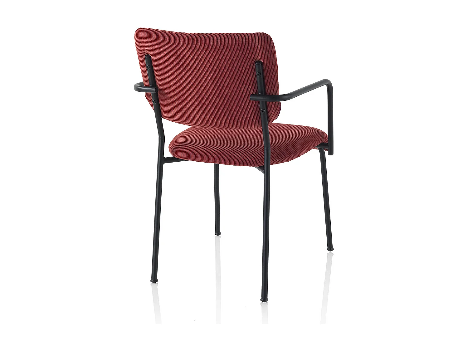 Set de 2 Chaises avec accoudoirs LOIS rouge corail